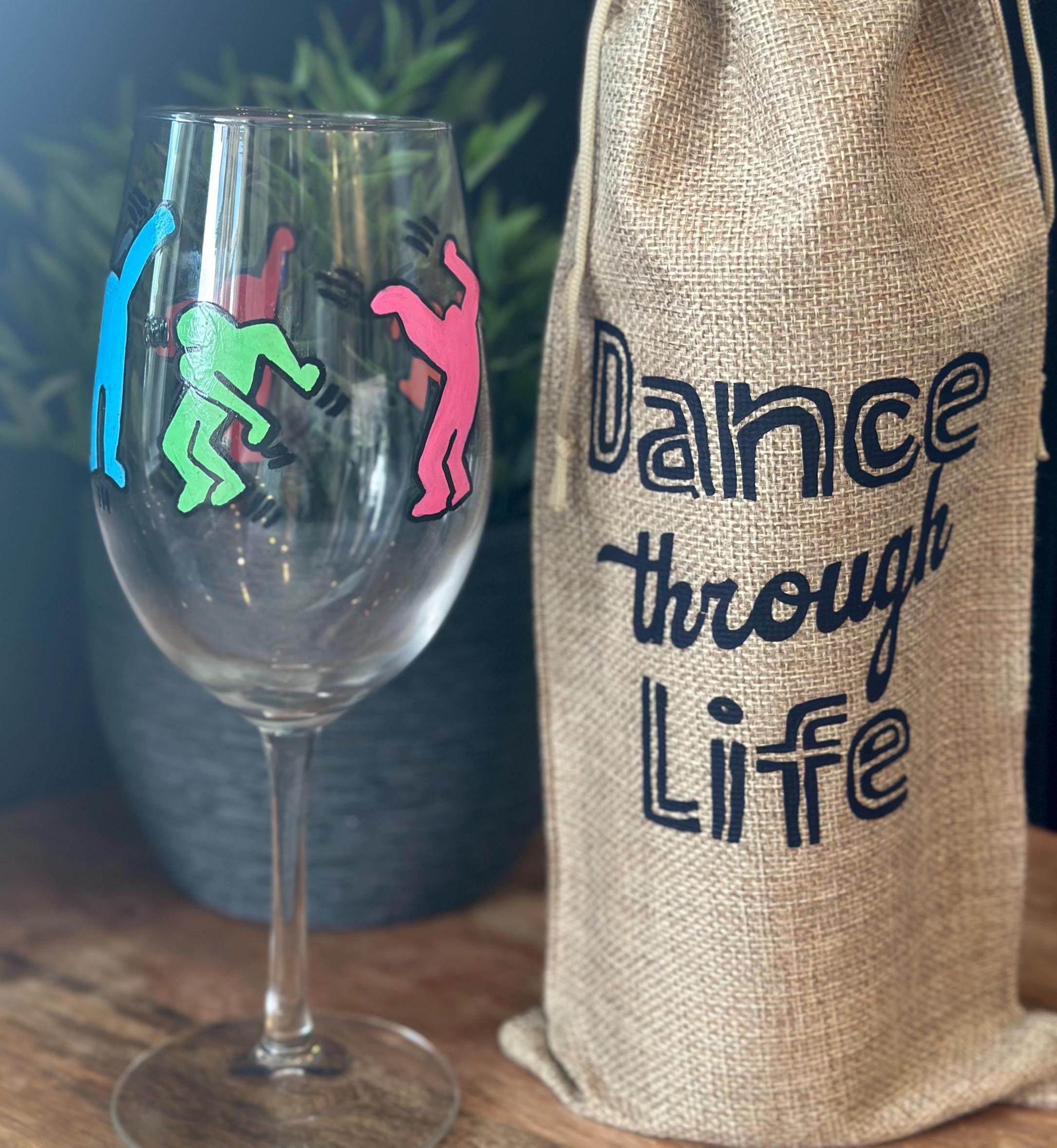 Hand Painted Dance Art Wine Glass Set: Celebration Gift - Etsy
