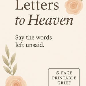 Cartas al Cielo imprimibles / Kit de cartas de duelo para seres queridos en el cielo / Páginas conmemorativas para consuelo, cierre y sanación