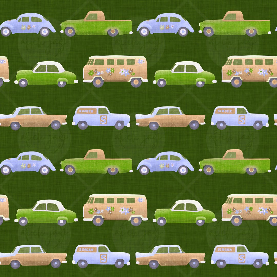 Vw Pattern Png Vintage Classic Toy Cars Seamless Repeat Pattern, Old Tin Vehicles ...