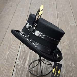 Steampank Black Top Hat - One of One - Size L/59cm