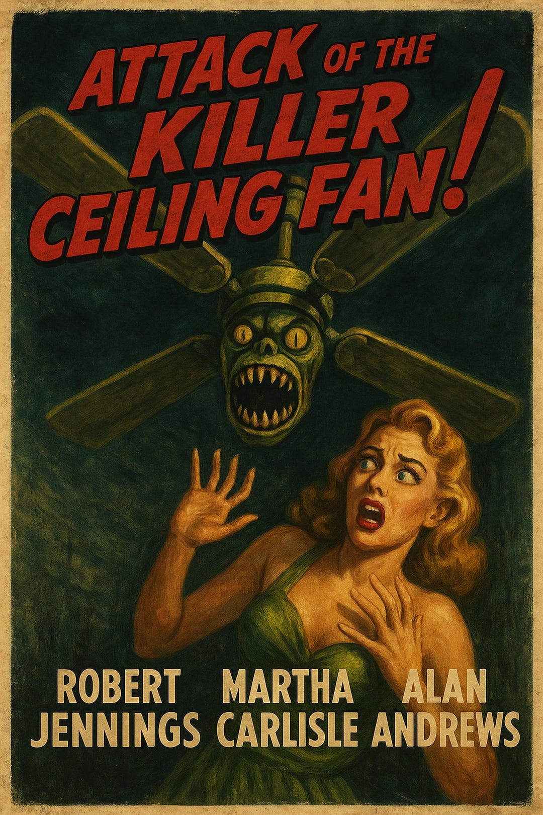 Campy 1950s B-horror Movie Posters – Retro Monster Art, Kitchen Horror ...