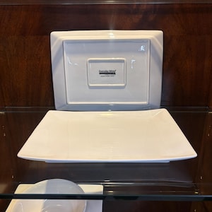 Fitz & Floyd Everyday White Porcelain Rectangular Plates Set of 2