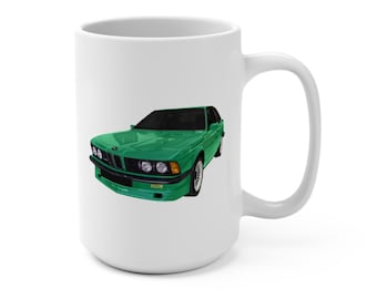 グリーンクラシック 1980年代 BMW アルピナ B7 カーマグ | ヴィンテージ スポーツ クーペ イラスト