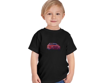 レッド マセラティ シャマル 1980年代 スポーツカー 幼児用Tシャツ | レトロ レースカー グラフィック