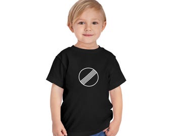 ドイツのアウトバーン制限速度標識幼児用Tシャツ | ミニマルな幾何学模様のキッズシャツ