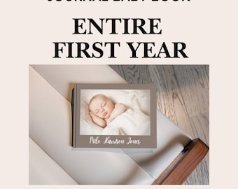 Libro de recuerdos para bebés editable en Canva / Diario del primer año / Libro de recuerdos guiado de 100 páginas / Neutro