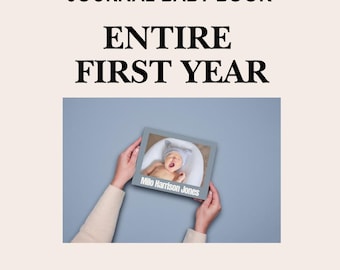 Libro de recuerdos para bebés editable en Canva / Diario del primer año / Libro de recuerdos guiado de 100 páginas / Azul