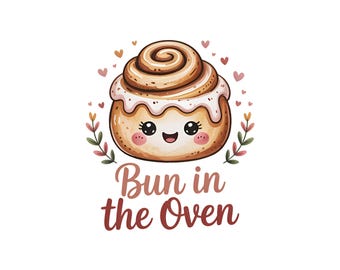 Bun In The Oven PNG, Pregnancy Announcement Clip Art, Pregnancy Mom to Be Clip Art PNG, Sublimation Design, Maternity Baby on Board Design