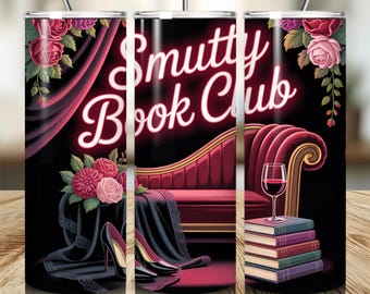 Smutty Book Club Tumbler Wrap, Spicy 20 oz Skinny Tumbler Sublimation Design, Dark Romance, Romantasy Book Lover PNG, Digital Download