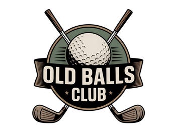Old Balls Club png, grappig ontwerp golfcitaat, gepensioneerde golfer humor sublimatie, golfshirt papa png, grafische vintage golfbal, grap papa, grap papa