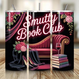 Smutty Book Club Tumbler Wrap, Spicy 20 oz Skinny Tumbler Sublimation Design, Dark Romance, Romantasy Book Lover PNG, Digital Download