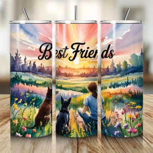 Dog Best Friends Tumbler Wrap, Pet Dog 20oz Skinny Tumbler Sublimation Designs, My Best Friend Has Paws Digital Download PNG, Dog Lover Gift
