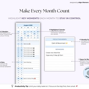 Year-at-a-Glance Planner Google Sheets Spreadsheet – 2026 One Page Calendar, Monthly Task, Event & Birthday Tracker, Digital Download image 5