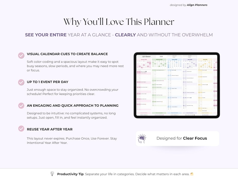 Year-at-a-Glance Planner Google Sheets Spreadsheet – 2026 One Page Calendar, Monthly Task, Event & Birthday Tracker, Digital Download image 3
