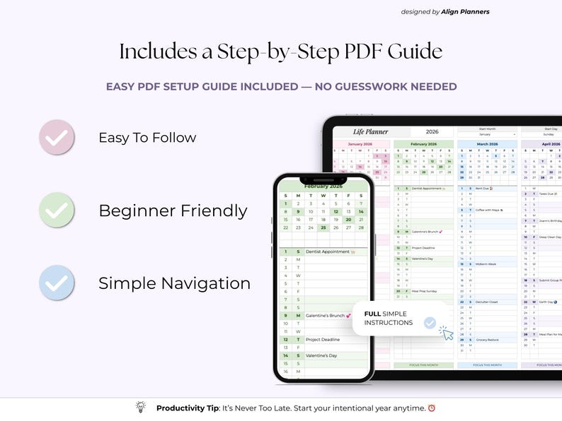 Year-at-a-Glance Planner Google Sheets Spreadsheet – 2026 One Page Calendar, Monthly Task, Event & Birthday Tracker, Digital Download image 7