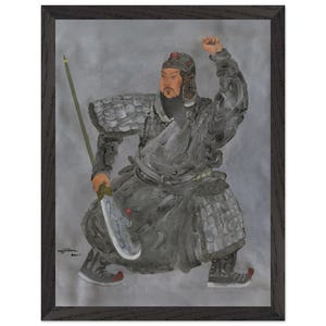 Ancient Samurai Warrior Print | Original Oil Painting | Historical  Figure Wall Art | Armor with Sword Wall Art | Battle Print Home Decor |