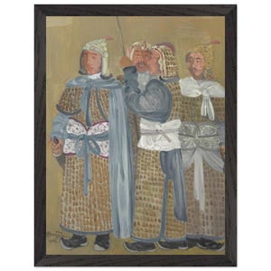 Stampa artistica da parete originale con dipinto a olio / Stampa artistica di guerriero / Arte murale storica / Arte murale orientale / Decorazioni storiche / Decorazioni per la casa /