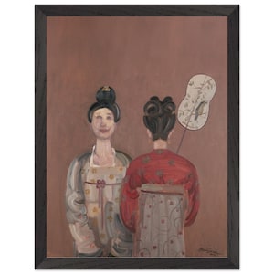 Chinese Court Lady Canvas Wall Art | Original Song Dynasty Chinese Print | Chinoiserie Home Decor | Oriental Floral and Bird Poster |