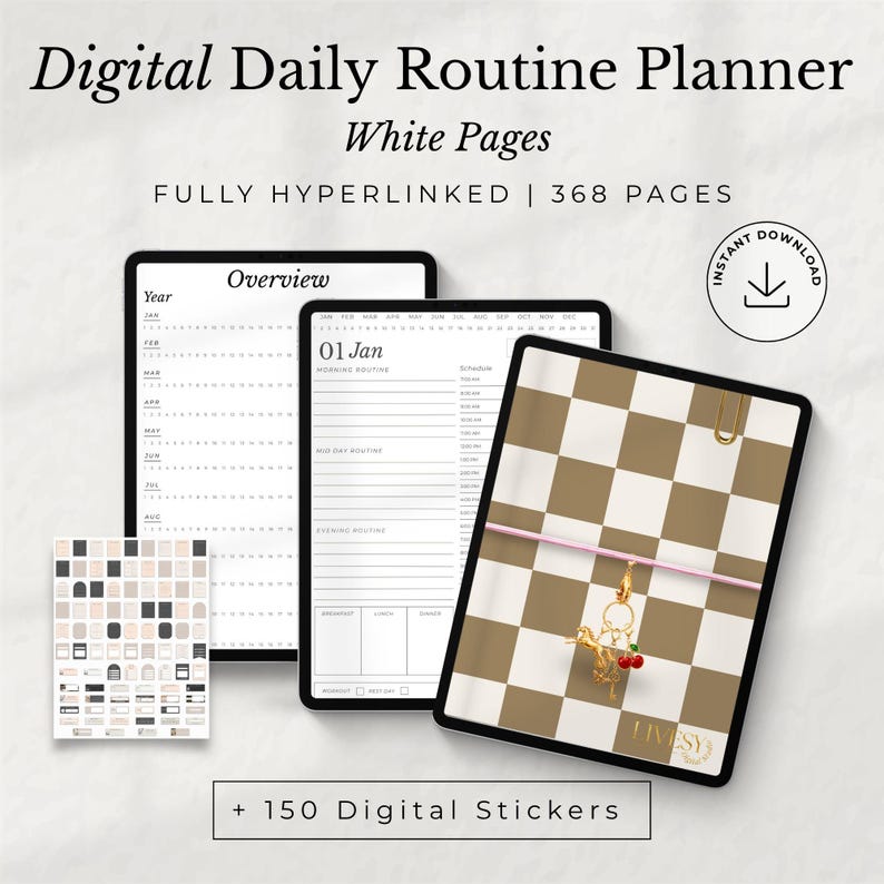 Digital Routine Planner for Goodnotes, Daily Routine Planner, Undated ...
