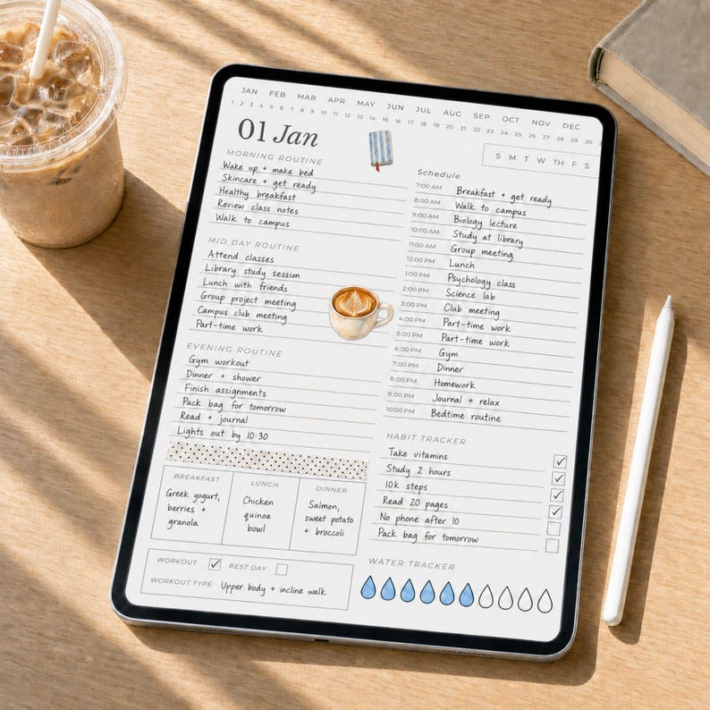 Digital Routine Planner for Goodnotes, Daily Routine Planner, Undated ...