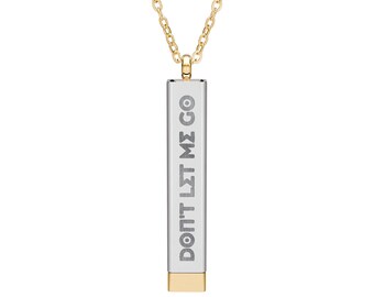 Don't Let Me Go Sliding Bar Necklace | Hidden Message Engraved Necklace