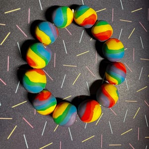 Rainbow Clay Beaded Bracelet