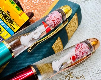 Anatomical Brain Float Pen With Spine and Reflex Hammer - Doctor/Neurologist/Nurse Gift