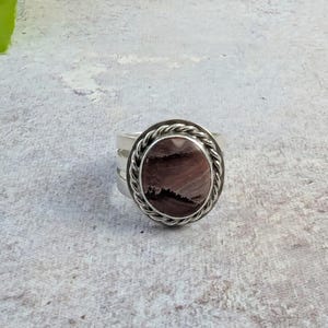 Apache Rhyolite Sterling Silver Ring, Mimbres Valley Picture Jasper, Ring Sz 9