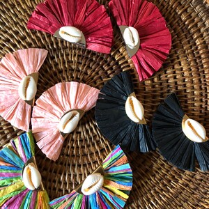 Raffia Fan Clip-ons