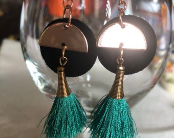 Suede and Tassel Earrings