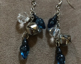 Blue & Silver Christmas Earrings