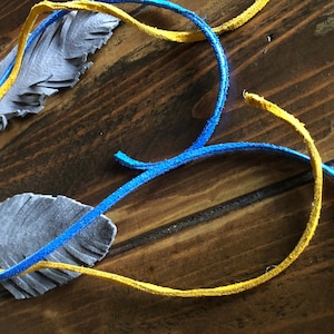 Grey Blue Goldenrod Suede Earrings