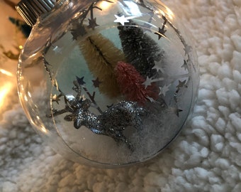 Silver and Blue Cut out Diorama Ornament