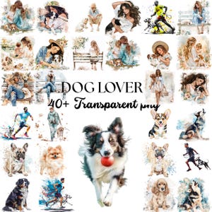 Watercolor Dog Mom & Dad Clipart Bundle: 25+ PNG Family Pet Art (Digital Download)