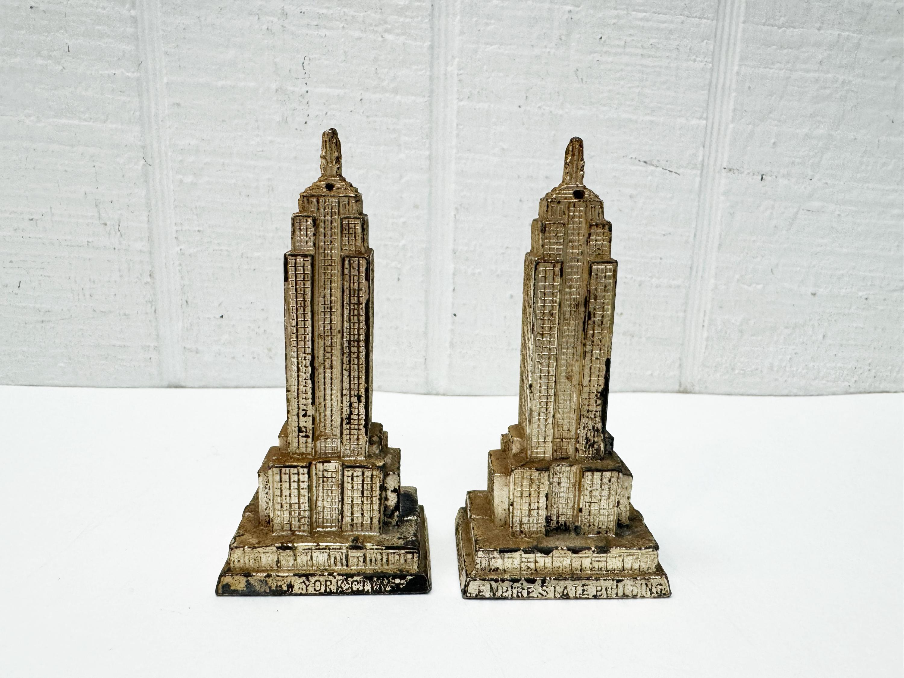 アンティーク雑貨 EmpireStateBuilding Salt&Pepper Vintage Empire State Building Salt & Pepper Shakers, Jennings