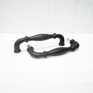 Cast Iron Drawer Pull - Decorative Drawer Handle - Dark Brown - Set of 2
