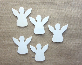 Angel Wood Shape Cutouts / Wooden Tags - Set of 5- Birch Plywood 1/8 - Laser compatible