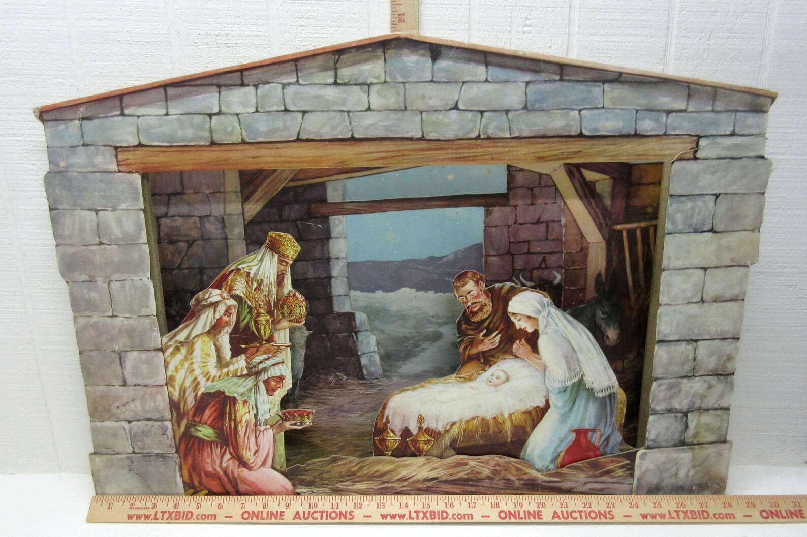 Vintage Cardboard Fold Out Nativity Scene Etsy