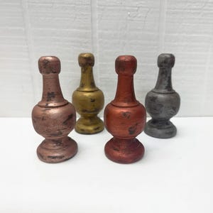 Finial -  Architectural Salvage Inspired - Distressed Metallic Paint - Choice of Gold, Silver, Copper, Rose Gold
