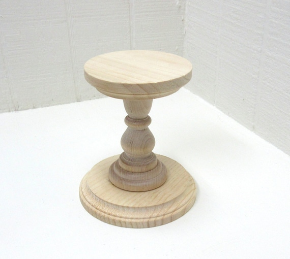 Wooden Pillar Candle Holder / Candlestick 5-1/2 Inches ...