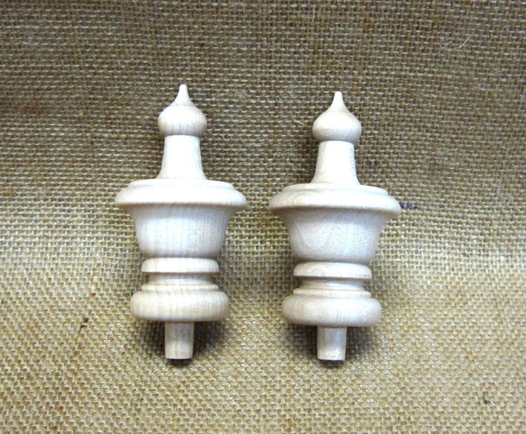 Unfinished Wooden Finial or Dowel Cap Nice Profile Lot of Etsy