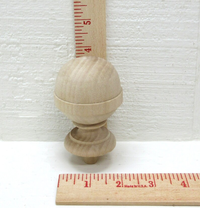 Big Finial Unfinished Wood Finial With Nice Profile Etsy