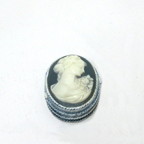 Vintage blu e bianco Cameo Solido PERFUME Estee Lauder Rare