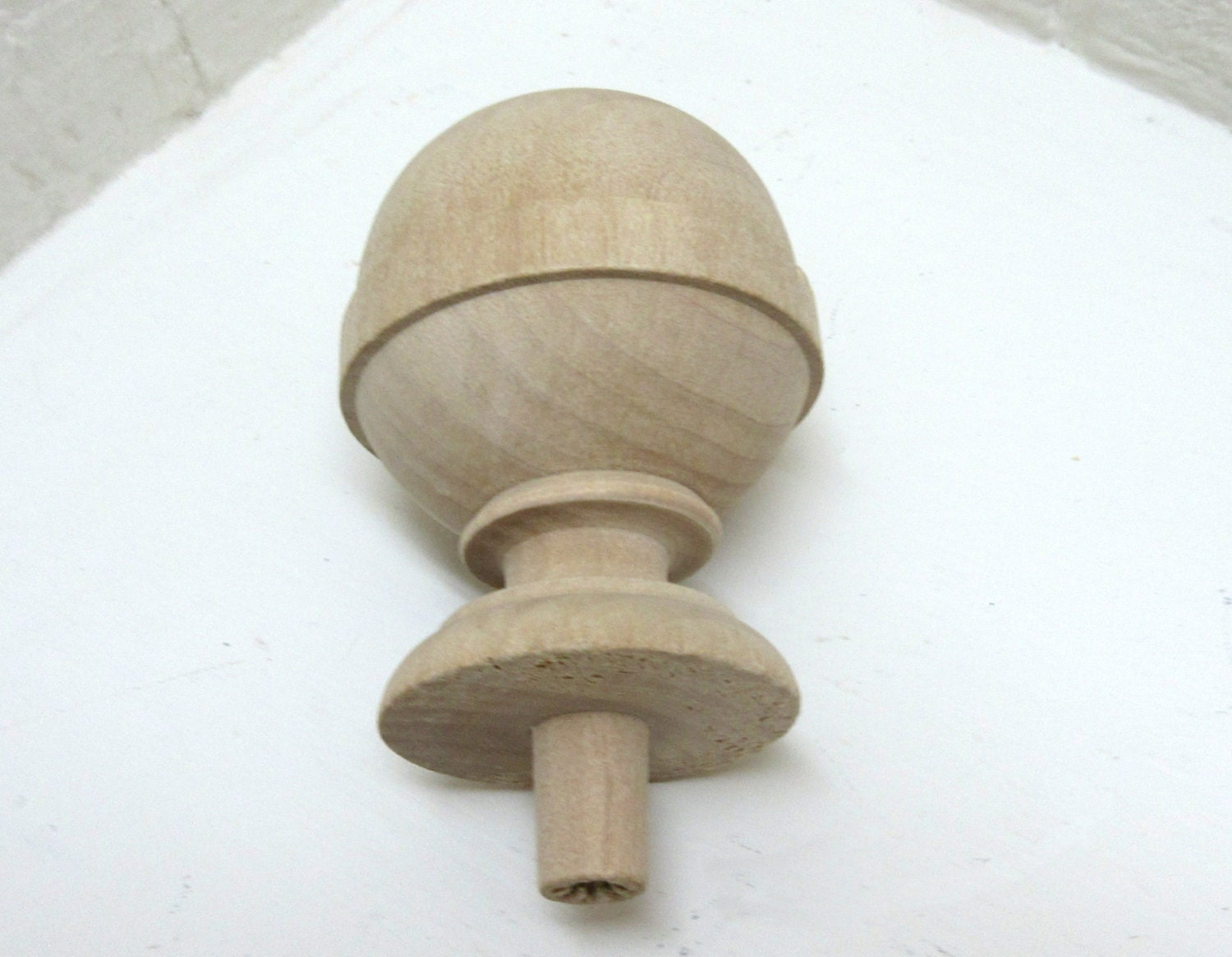 Big Finial Unfinished Wood Finial With Nice Profile Etsy