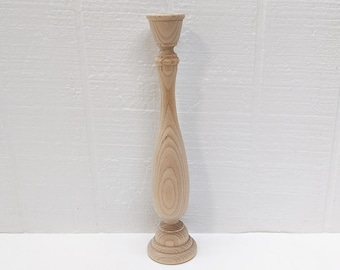 Wooden Candle Holder / Candlestick  11 Inches Tall