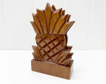 Vintage Carved Pineapple Napkin Holder / Letter Holder