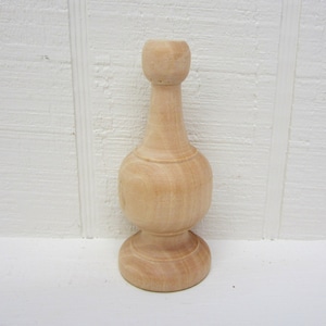 Finial - Unfinished Wood Finial With Nice Profile Dowel Cap - Height 4-1/4"  Diameter 1-7/8"  Hole Size: 1-1/2"