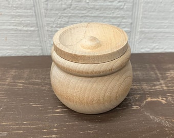 Wooden Bean Pot Trinket Box - 2-1/8" tall x 2-5/8" wide