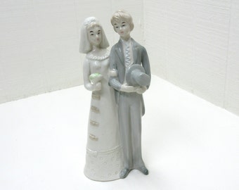 Vintage Wedding Bride and Groom Porcelain Figurine - Wedding Cake Topper