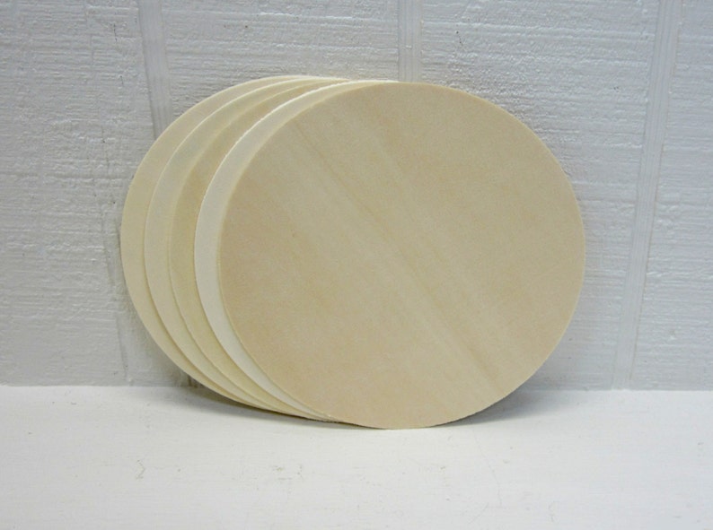 Wooden Circles 6 Inch Unfinished For Signs And Craft Projects Lot Of 5 Birch Plywood 1/8 Laser compatible Birch Round Sign image 1